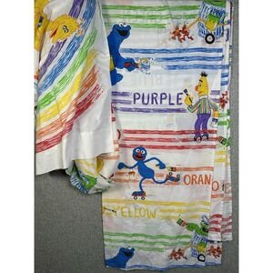 Vintage JC Penny Big Bird Sesame Street Elmo Crayon FULL Sheet Set Pillowcases